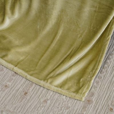 AW23 Solid Flannel Double Blanket 200x200 Cm Light Green