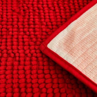 AW23 Chenille Solid Bath Mat 40x60 Cm Red