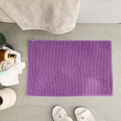 AW23 Chenille Solid Bath Mat 40x60 Cm Light Purple