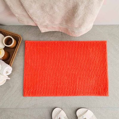 AW23 Chenille Solid Bath Mat 40x60 Cm Pink