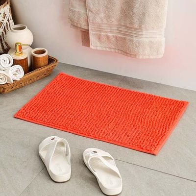 AW23 Chenille Solid Bath Mat 40x60 Cm Pink