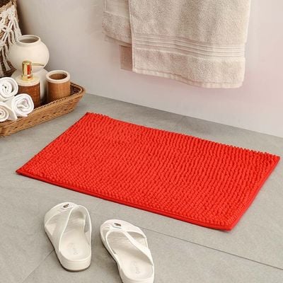 AW23 Chenille Solid Bath Mat 40x60 Cm Dark Pink