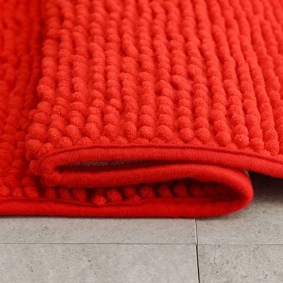 AW23 Chenille Solid Bath Mat 40x60 Cm Dark Pink