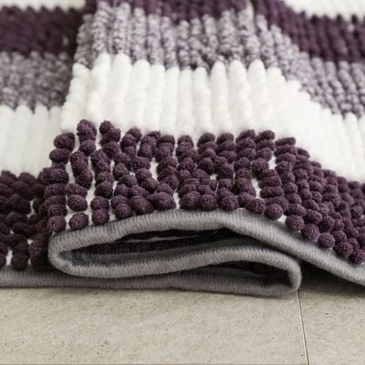 AW23 Yarn Dyed Multi Stripe Bath Mat 40x60 Cm Light Purple