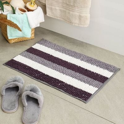 AW23 Yarn Dyed Multi Stripe Bath Mat 40x60 Cm Light Purple