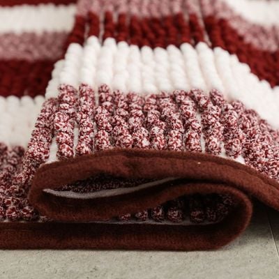 AW23 Yarn Dyed Multi Stripe Bath Mat 40x60 Cm Burgandy