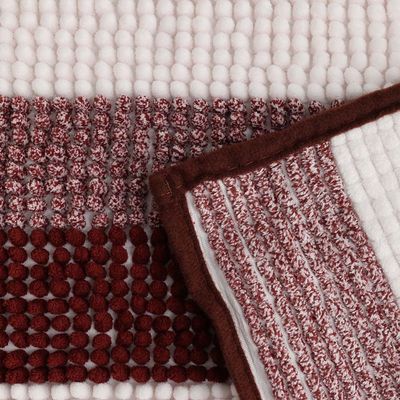 AW23 Yarn Dyed Multi Stripe Bath Mat 40x60 Cm Burgandy