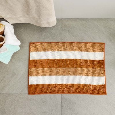 AW23 Yarn Dyed Multi Stripe Bath Mat 40x60 Cm Camel