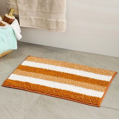 AW23 Yarn Dyed Multi Stripe Bath Mat 40x60 Cm Camel