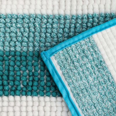 AW23 Yarn Dyed Multi Stripe Bath Mat 40x60 Cm Aqua