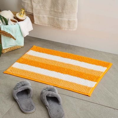 AW23 Yarn Dyed Multi Stripe Bath Mat 40x60 Cm Orange