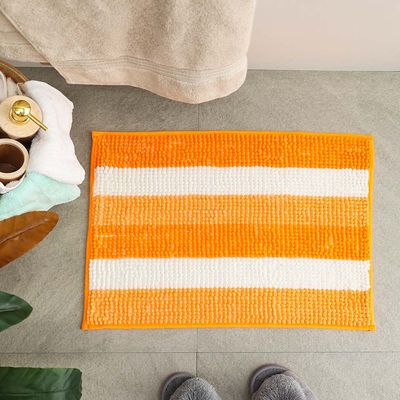 AW23 Yarn Dyed Multi Stripe Bath Mat 40x60 Cm Orange