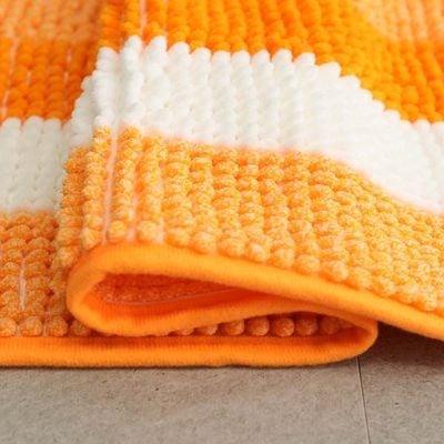 AW23 Yarn Dyed Multi Stripe Bath Mat 40x60 Cm Orange