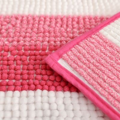 AW23 Yarn Dyed Multi Stripe Bath Mat 40x60 Cm Pink