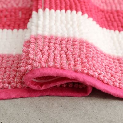 AW23 Yarn Dyed Multi Stripe Bath Mat 40x60 Cm Pink