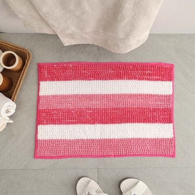 AW23 Yarn Dyed Multi Stripe Bath Mat 40x60 Cm Pink