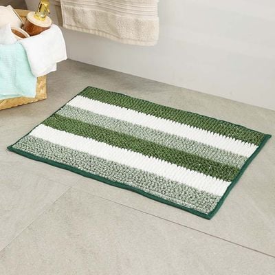 AW23 Yarn Dyed Multi Stripe Bath Mat 40x60 Cm Green