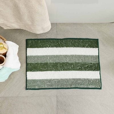 AW23 Yarn Dyed Multi Stripe Bath Mat 40x60 Cm Green