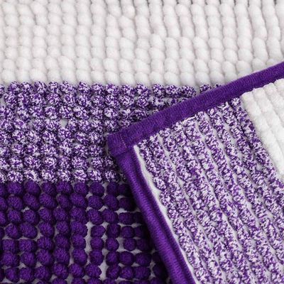 AW23 Yarn Dyed Multi Stripe Bath Mat 40x60 Cm Dark Purple