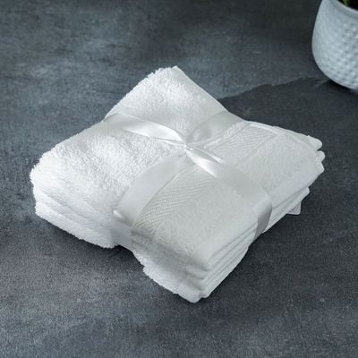 Ecotwist Face Towel 4-Piece Set 33x33 Cm White