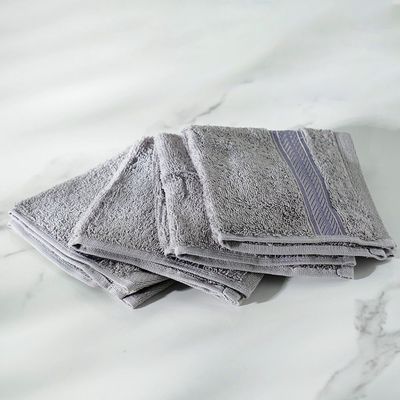 Ecotwist Face Towel 4-Piece Set 33x33 Cm Light Grey