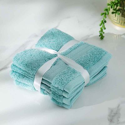 Ecotwist Face Towel 4-Piece Set 33x33 Cm Teal