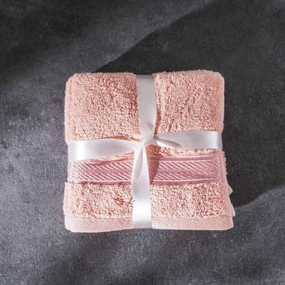 Ecotwist Face Towel 4-Piece Set 33x33 Cm Peach