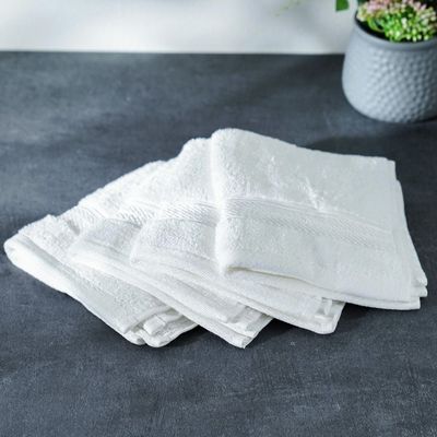 Ideal High Bulk Face Towel 4-Piece Set 33x33 Cm White