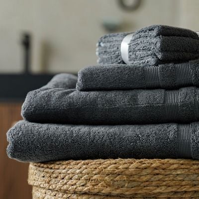 Ideal High Bulk Face Towel 4-Piece Set 33x33 Cm Charcoal Grey