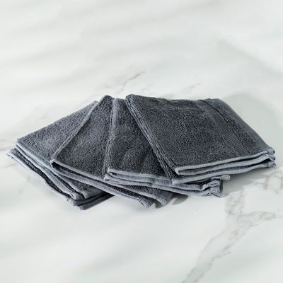 Ideal High Bulk Face Towel 4-Piece Set 33x33 Cm Charcoal Grey