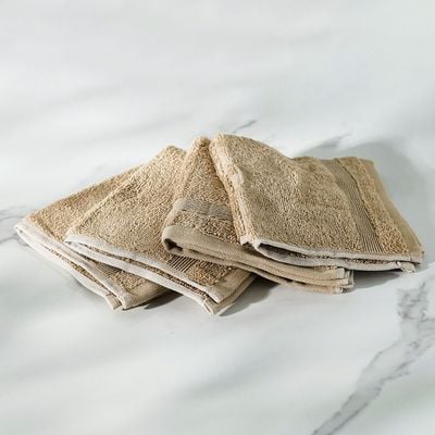 Ideal High Bulk Face Towel 4-Piece Set 33x33 Cm Beige