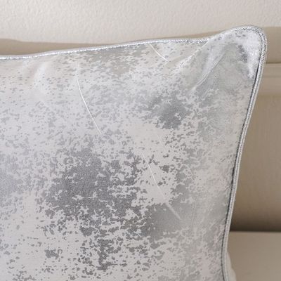 Majestic Sandstone Foil Printed Filled Cushion 30x50 Cm Silver