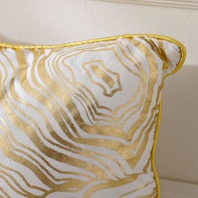 Majestic Mustang Foil Printed Filled Cushion 45x45 Cm Golden