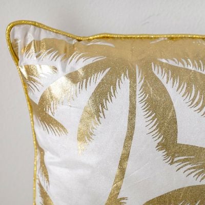 Majestic Coconut Shell Foil Printed Filled Cushion 45x45 Cm Golden