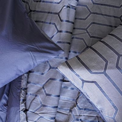 Allure Galen 7 -Piece Super King Comforter Set 260X260 Cm Blue