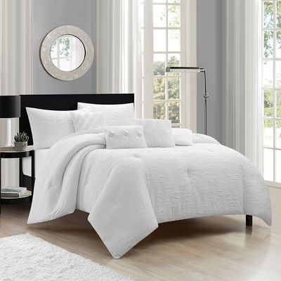 Allure Slavia 7 -Piece King Comforter Set 240X260 Cm White