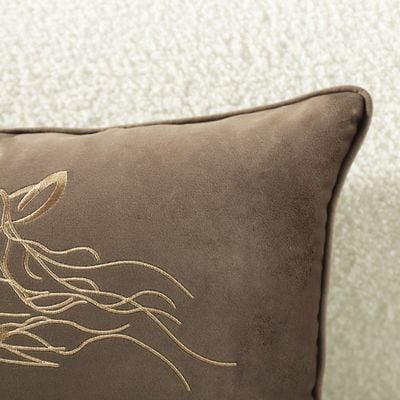Pearl Embroidery Cushion Coffee 28X50CM WL1776-4-C