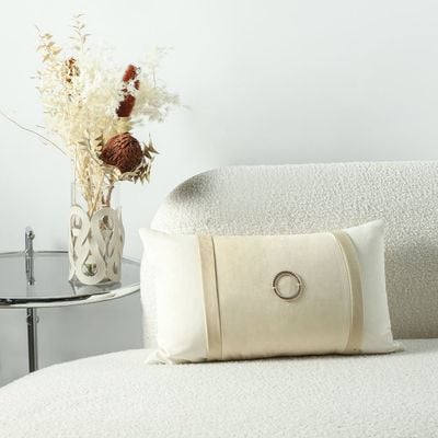 Pearl Patchwock Cushion White 28X50CM WL1927-4B-W