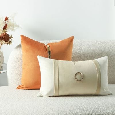 Pearl Patchwock Cushion Orange 45X45CM WL2266-2B-OR
