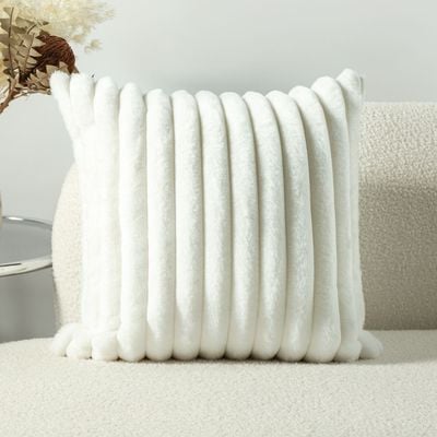 Pearl Fur Cushion White 45X45CM WL2852-2-W