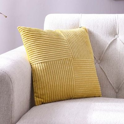 Ss24 Pearl Velvet Cushion Yellow 45X45Cm Wl4613-2C-Y