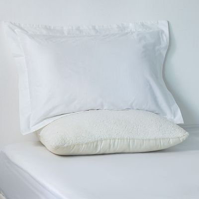 Bliss 2-Pc Cotton Twin Fitted Sheet Set - White - 120x200 + 25 cm, 50x75 cm 