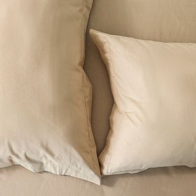 Bliss 2-Pc Cotton Pillow Case Set - Beige - 50x75 cm 