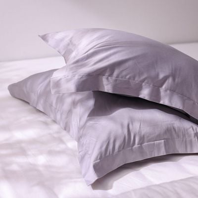 Serene 2-Piece 300 Tc Cotton Pillow Case Set 50 X 75 Cm Grey