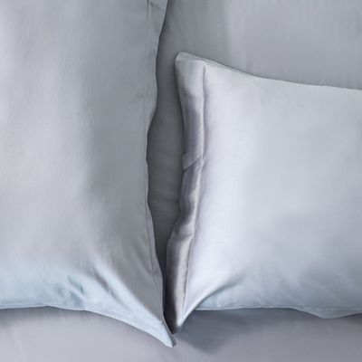 Serene 2-Pc Cotton Pillow Case Set - Grey - 50x75 cm