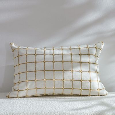 Pearl Grid Cushion Cover  Ivory 30x50 CM