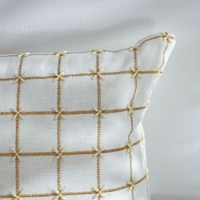 Pearl Grid Cushion Cover  Ivory 30x50 CM