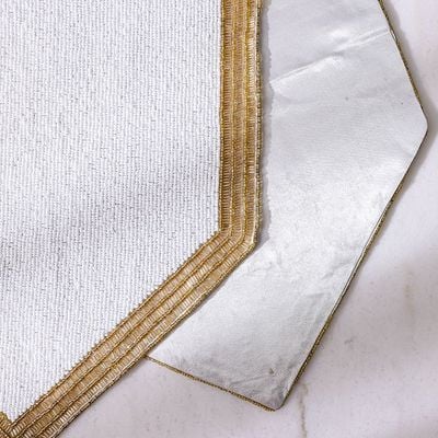 Ramadan Beaded Runner - White/Gold - 38x120 CM 