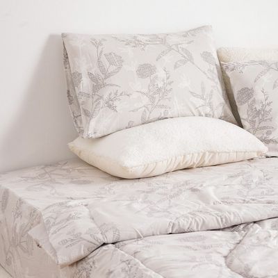 Plush-Single Bed Comforter Set Of 3 Barley Silver 1 X Sb Comforter - 150X230 Cm; 1 X Fitted Sheet - 120X200+30 Cm; 1 X Pillow Case - 50X75 Cm 