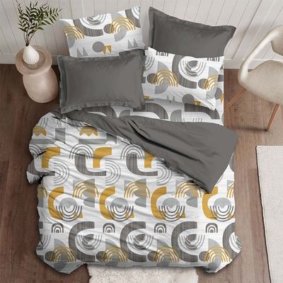 Plush-Single Bed Comforter Set Of 3 Fab Grey 1 X Sb Comforter - 150X230 Cm; 1 X Fitted Sheet - 120X200+30 Cm; 1 X Pillow Case - 50X75 Cm 